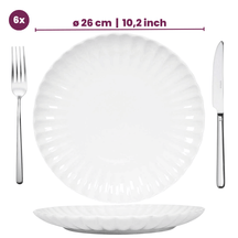 Cookinglife Platos para cena Cardida Blanco roto ø 26 cm - 6 piezas