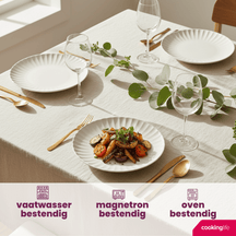 Cookinglife Platos para cena Cardida Blanco roto ø 26 cm - 6 piezas