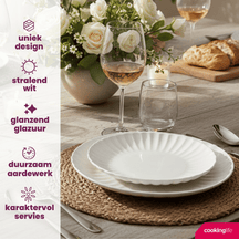 Cookinglife Platos para cena Cardida Blanco roto ø 26 cm - 6 piezas