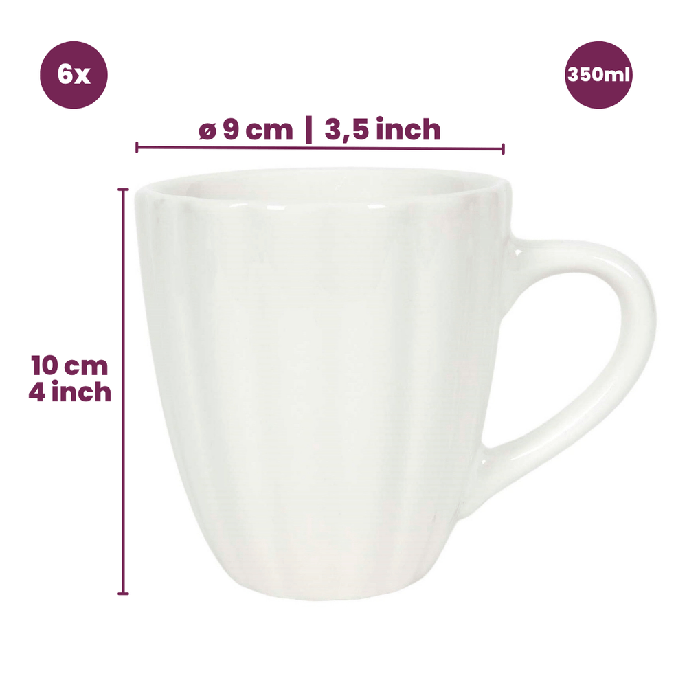 Cookinglife Tazas Cardida Blanco Roto 350 ml - 6 unidades