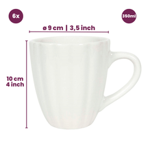 Cookinglife Tazas Cardida Blanco Roto 350 ml - 6 unidades