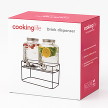 Dispensador doble de bebidas Cookinglife - con soporte - 2 x 4 litros