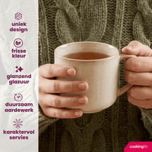 Tazas de Café Serene Arena 330 ml Cookinglife - Cerámica - 4 piezas
