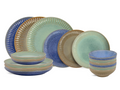 Juego de vajilla Cookinglife Aqua Maris 18 piezas / 6 personas - 6 platos de cena, 6 platos de desayuno y 6 cuencos