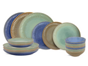 Juego de vajilla Cookinglife Aqua Maris 18 piezas / 6 personas - 6 platos de cena, 6 platos de desayuno y 6 cuencos