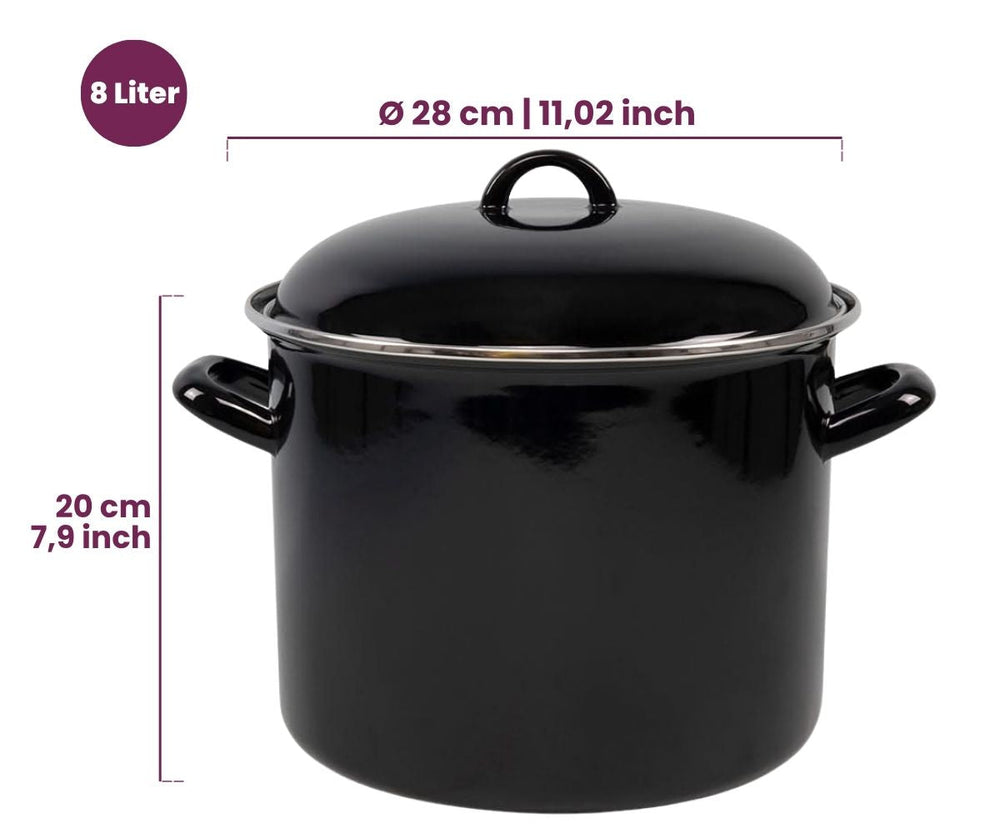 Olla para sopa Cookinglife - Esmalte - Negra - ø 24 cm / 8 litros - capa antiadherente esmaltada