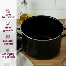 Olla para sopa Cookinglife - Esmalte - Negra - ø 24 cm / 8 litros - capa antiadherente esmaltada
