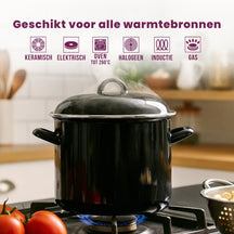 Olla para sopa Cookinglife - Esmalte - Negra - ø 24 cm / 8 litros - capa antiadherente esmaltada