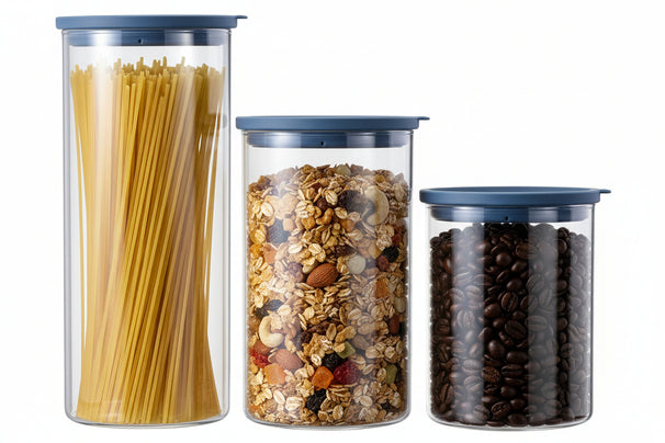 Cookinglife Set de frascos para almacenamiento - Vidrio - ø 13 cm - 1.5 / 1.9 / 2.5 litros - 3 piezas