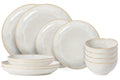 Costa Nova Juego de vajilla Casafina Eivissa Sand Beige 12 piezas / 4 personas - 4 platos llanos, 4 platos de postre & 4 cuencos