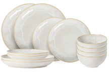 Costa Nova Juego de vajilla Casafina Eivissa Sand Beige 12 piezas / 4 personas - 4 platos llanos, 4 platos de postre & 4 cuencos