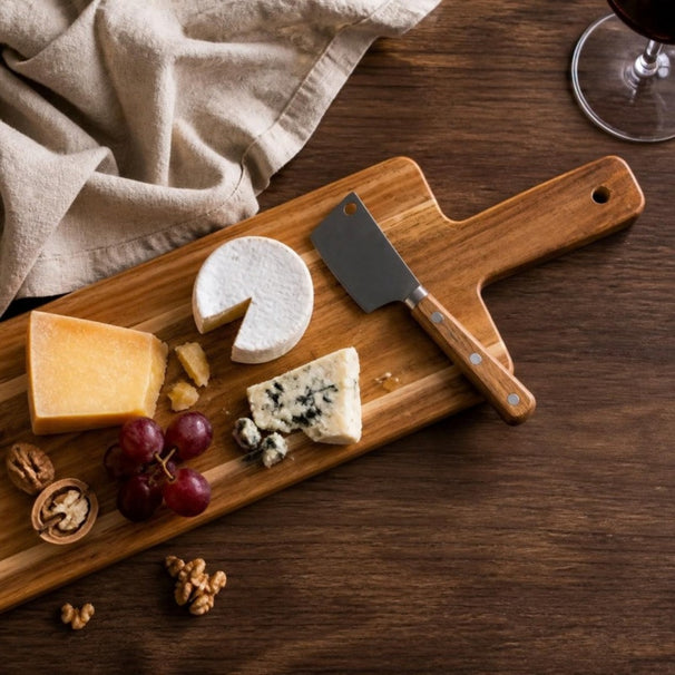 Cosy & Trendy Tabla de Queso de Madera con Cuchillo de Queso - Madera de Acacia - 41 x 15 cm