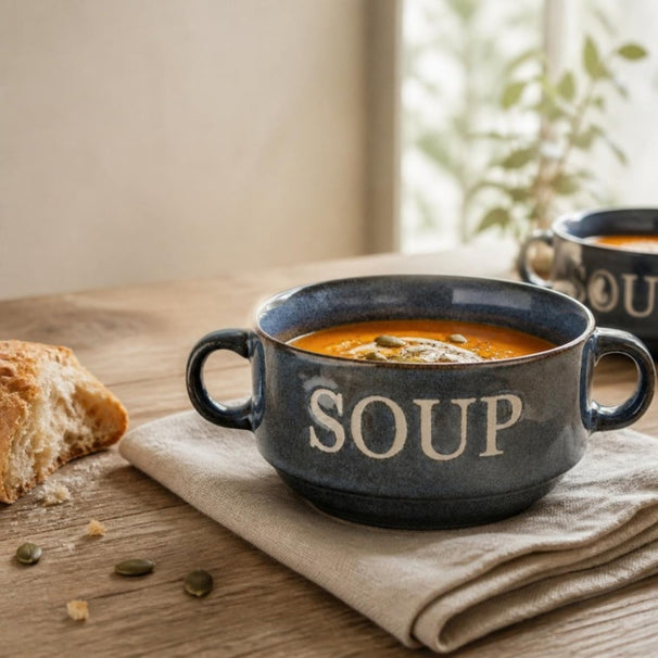 Cosy & Trendy Cuencos de Sopa Azul ø 12 cm / 450 ml - 4 piezas
