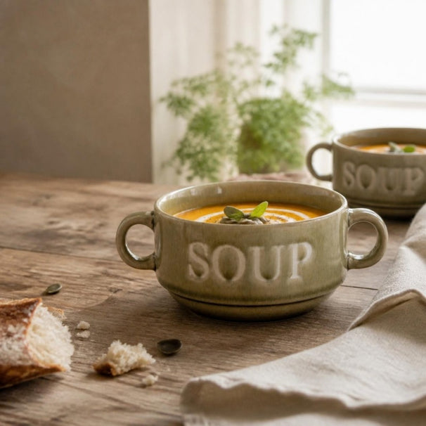 Cosy & Trendy Cuencos de Sopa Verde ø 12 cm / 450 ml - 4 piezas