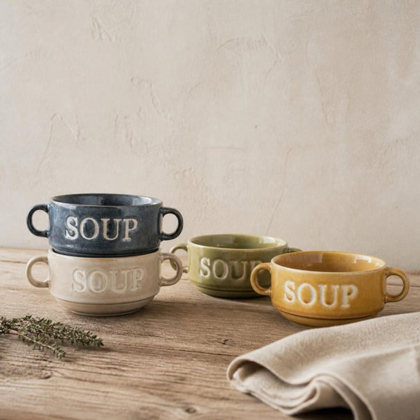 Cosy & Trendy Cuencos de Sopa Multicolor ø 12 cm / 450 ml - 4 piezas