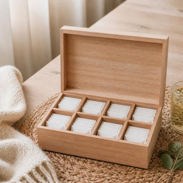 Cosy & Trendy Caja de Té - Madera - 8 compartimentos - 29 x 19 x 9 cm