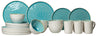 Juego de vajilla Cosy & Trendy Laguna Azzurro 24 piezas / 6 personas - 6 platos de cena, 6 vasos, 6 platos de desayuno y 6 cuencos