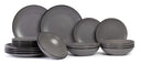 Set de vajilla Cosy & Trendy Speckle - Gris 18 piezas / 6 personas - 6 platos llanos, 6 platos hondos y 6 platos de desayuno