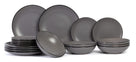 Set de vajilla Cosy & Trendy Speckle - Gris 18 piezas / 6 personas - 6 platos llanos, 6 platos hondos y 6 platos de desayuno