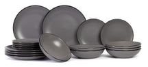 Set de vajilla Cosy & Trendy Speckle - Gris 18 piezas / 6 personas - 6 platos llanos, 6 platos hondos y 6 platos de desayuno