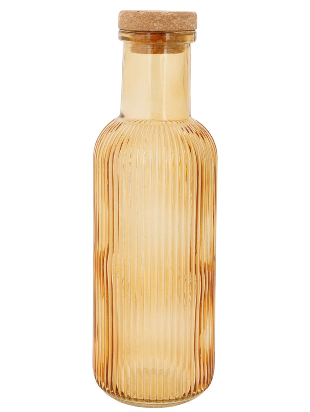 Cosy & Trendy Jarra con corcho - Jarra de agua - Raya - Ocre - 1 litro