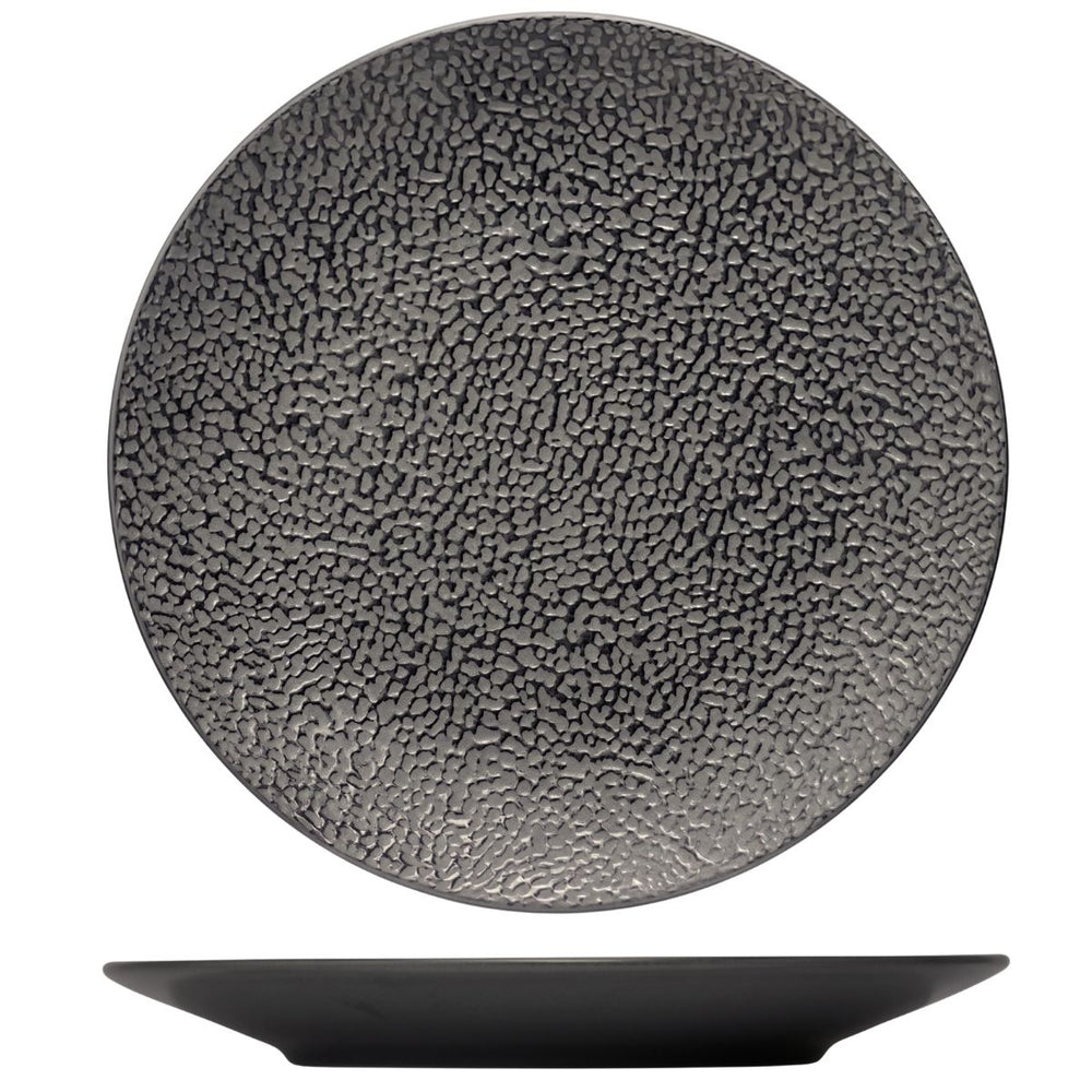 Cosy & Trendy Juego de vajilla Candy Black 18 piezas / 6 personas - 6 platos llanos, 6 platos para desayuno y 6 cuencos