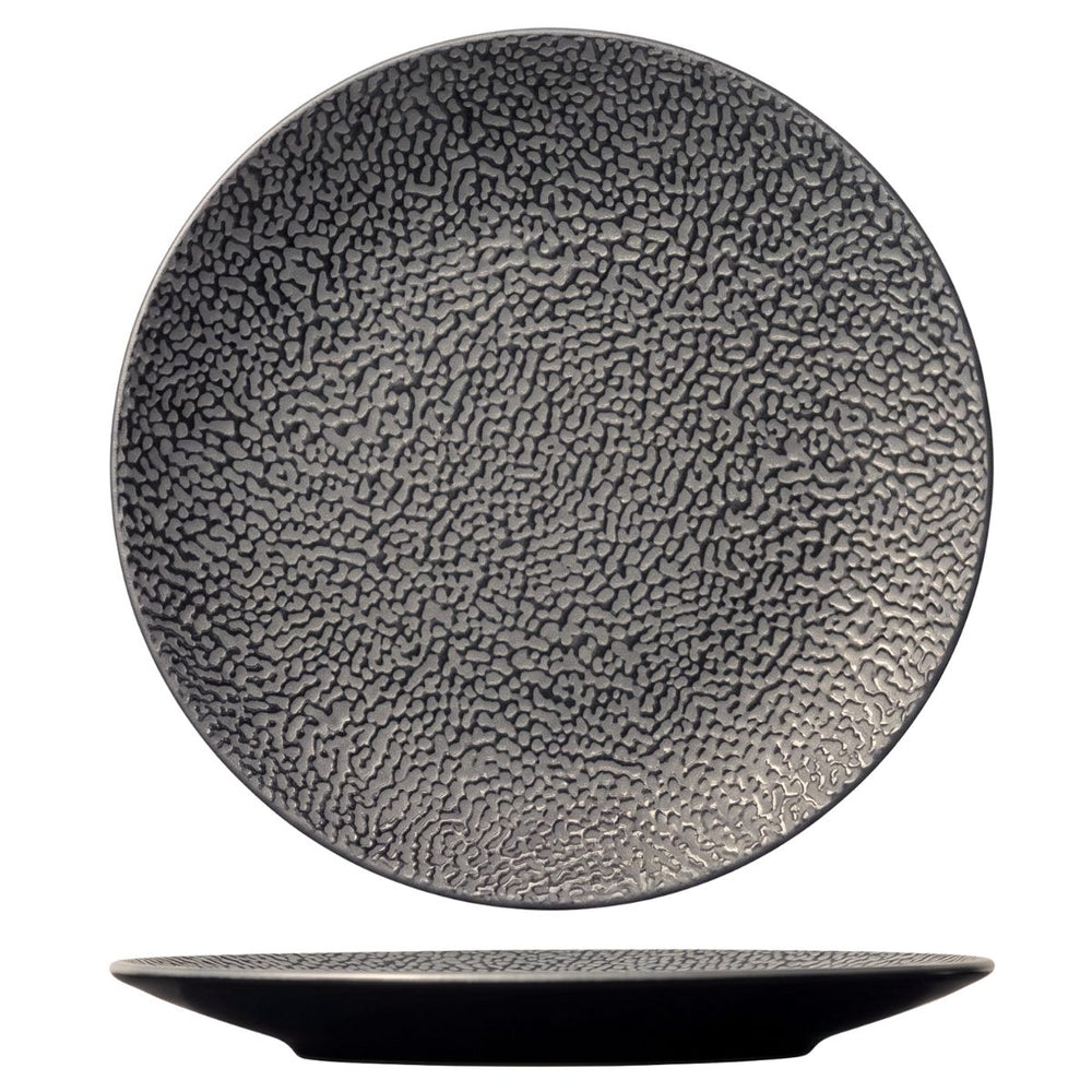 Cosy & Trendy Juego de vajilla Candy Black 18 piezas / 6 personas - 6 platos llanos, 6 platos para desayuno y 6 cuencos