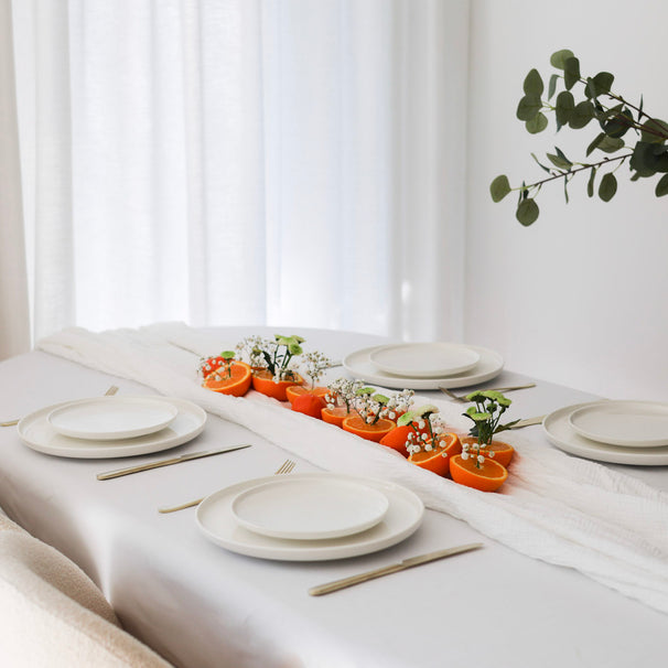 Platos para cenar Cosy & Trendy Moon White ø 28 cm - 4 piezas