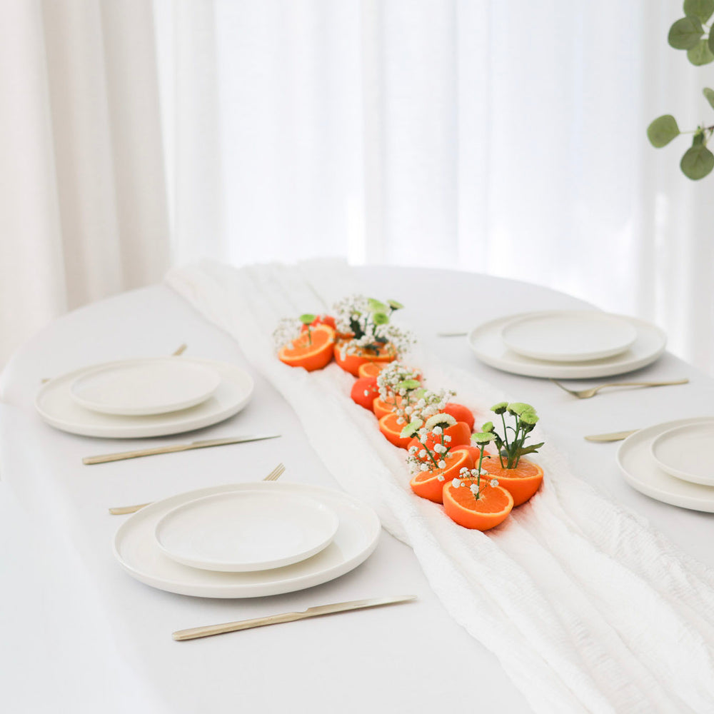 Platos para cenar Cosy & Trendy Moon White ø 28 cm - 4 piezas