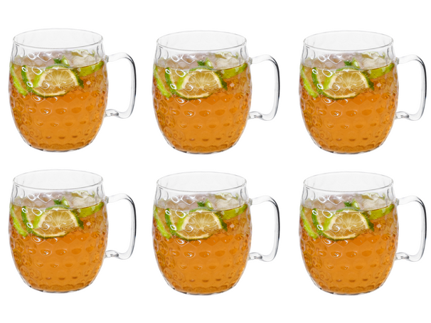 Cosy & Trendy Vasos para cóctel Moscow Mule - Vidrio borosilicato - 450 ml - 6 Piezas
