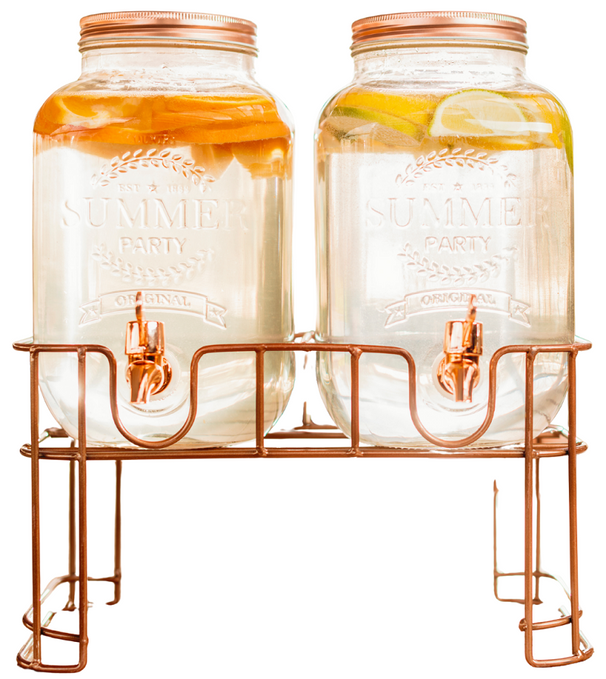 Dispensador de bebidas con soporte Cosy & Trendy - Cobre - 2 x 3 litros