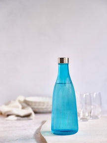 Cosy & Trendy Jarra / Jarra de agua Atla - con tapa de acero inoxidable - Vidrio - Azul Azure - 1 litro