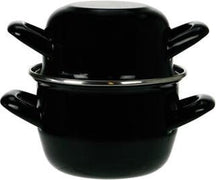 Cosy & Trendy Olla para mejillones - Esmalte - Apta para inducción - Negro - ø 18 cm / 2.8 litros - capa antiadherente esmaltada