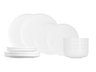 Juego de vajilla Cosy & Trendy Moon White 12 piezas / 4 personas - 4 platos de cena, 4 platos de desayuno y 4 cuencos