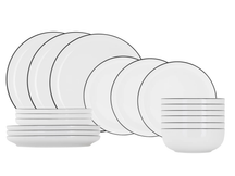 Juego de vajilla Cosy & Trendy Renee 18 piezas / 6 personas - 6 platos de cena, 6 platos de desayuno y 6 cuencos