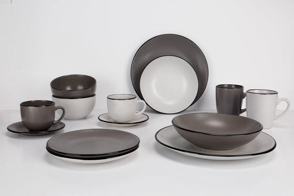Tazas con asa Cosy & Trendy - Gris moteado - 350 ml - 6 piezas