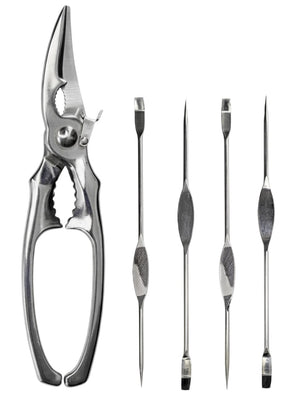 Crafts La Marée Set de Langosta Acero Inoxidable 5 Piezas - Pinza de Langosta & Tenedores de Langosta