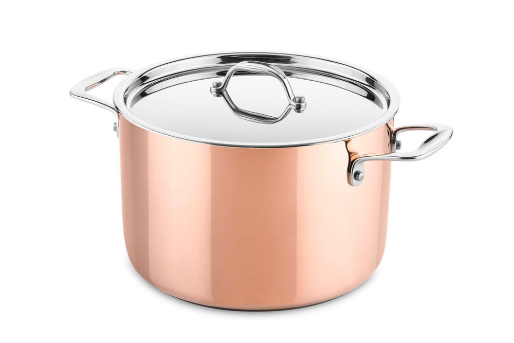 Set de ollas DUCQ de cobre 6 piezas - Olla ø 20, 20, 24 cm & cazo ø 16 cm & cacerola ø 28 cm & sartén ø 26 cm + tapas