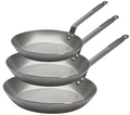 De Buyer Set de Sartenes Lyonnaise Carbone Plus 3 piezas - Acero al carbono - ø 20, 24 & 28 cm - sin revestimiento antiadherente