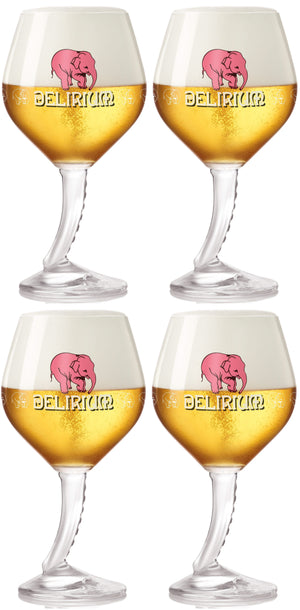 Vasos de cerveza Delirium con pie 330 ml - 4 piezas