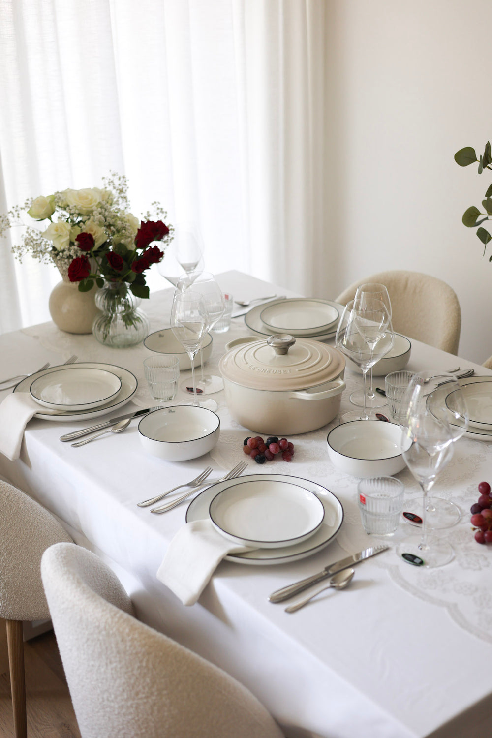 Juego de vajilla Cosy & Trendy Renee 18 piezas / 6 personas - 6 platos de cena, 6 platos de desayuno y 6 cuencos