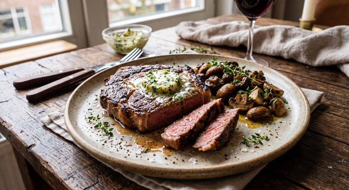 Carne jugosa con una costra perfecta, lista en un momento.