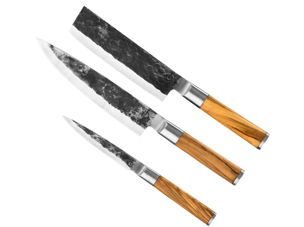 Set de cuchillos Forged Olive - 3 piezas - Cuchillo de chef, cuchillo de picar y cuchillo universal