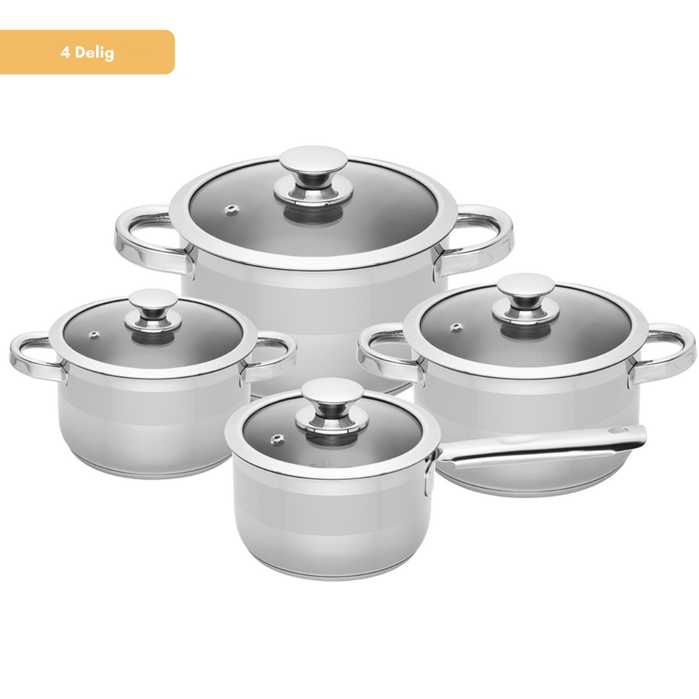 Sola Set de ollas Furore 4 piezas acero inoxidable Olla ø 16, 18, 20 cm y cazo ø 16 cm - apto para todas las fuentes de calor