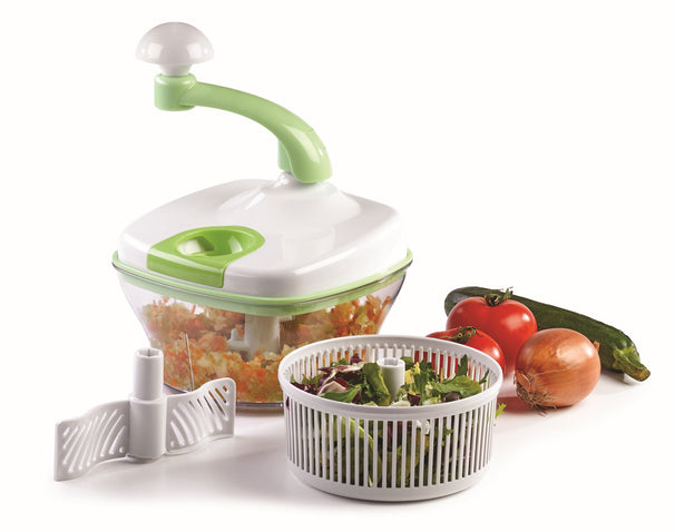 Ghidini Robot de cocina multifuncional - Manual - Picadora, batidora y centrifugadora de ensaladas