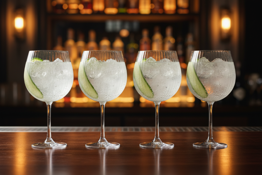 Cookinglife Copas para Gin Tonic Verano 620 ml - 4 piezas - Para servir cócteles