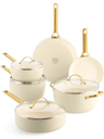 GreenPan Set de Ollas Padova Reserve Crema Blanca 6 piezas - Recubrimiento antiadherente cerámico - Olla ø 24 cm, Cazo ø 18, 20 cm, Sartén ø 20, 28 cm y Sartén para saltear ø 24 cm