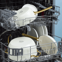 GreenPan Set de Ollas Padova Reserve Crema Blanca 6 piezas - Recubrimiento antiadherente cerámico - Olla ø 24 cm, Cazo ø 18, 20 cm, Sartén ø 20, 28 cm y Sartén para saltear ø 24 cm