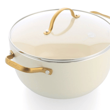 GreenPan Set de Ollas Padova Reserve Crema Blanca 6 piezas - Recubrimiento antiadherente cerámico - Olla ø 24 cm, Cazo ø 18, 20 cm, Sartén ø 20, 28 cm y Sartén para saltear ø 24 cm