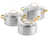 GreenPan Set de Ollas Padova Reserve 3 piezas - Triply - Olla ø 20, 24 cm y Cazo ø 18 cm